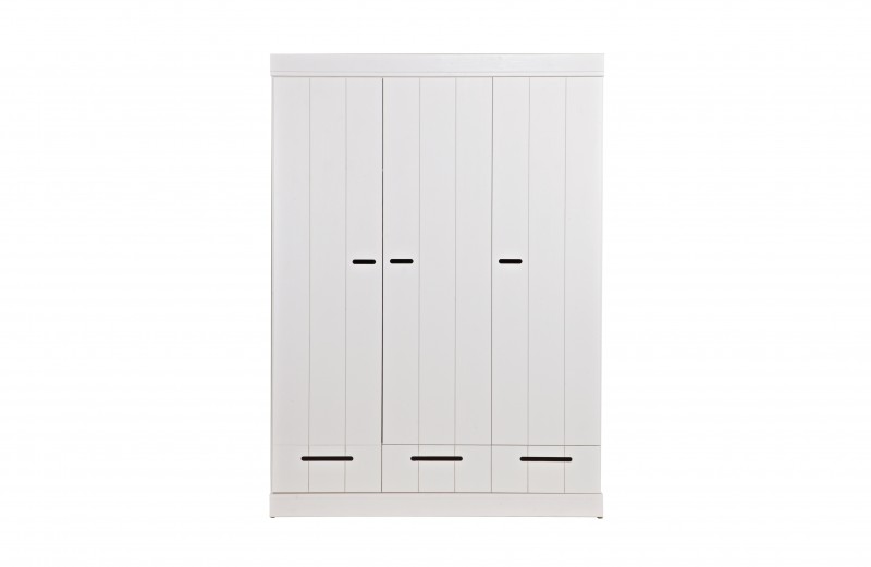 WARDROBE 3 STRIP DOORS BASIC WHITE - CABINETS, SHELVES